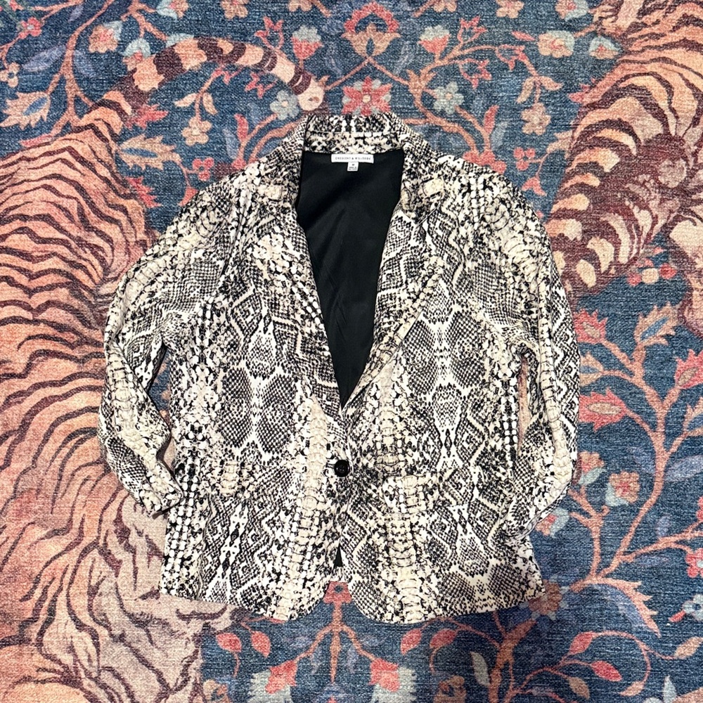 Zara Monochrome Snake Print Blazer